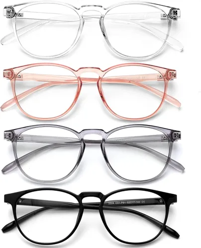 Miniatura 15 de Gafas de bloqueo de luz azul para mujeres/hombres, paquete de 4 unidades para lectura en computadora, juegos, televisión, teléfono, antirreflejos