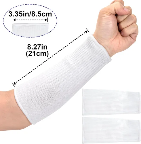 Miniatura 2 de ANCIRS Mangas resistentes a cortes para protección de brazos, mangas de jardinería, mangas de seguridad para mordeduras de perro Blanco