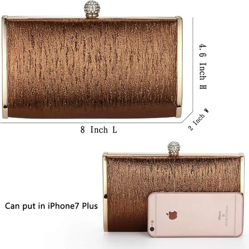 Miniatura 3 de Bolsos de embrague de noche para mujer, marco de metal, bolso de noche, bolso de noche, bolso de boda, fiesta de graduación, cócteles nupciales