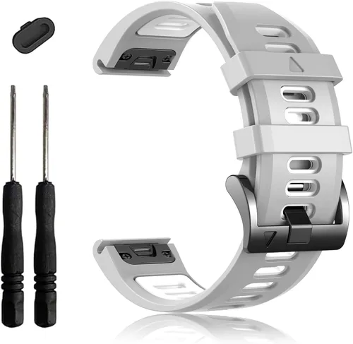 Miniatura 7 de EZMVZKU 26mm Quickfit Watchbands for Fenix 8 AMOLED 51mm/Fenix 7X/7X Pro/6X/6X Pro/5X Plus/3 HR, Sport Silicone Straps Compatible with Garmin Enduro
