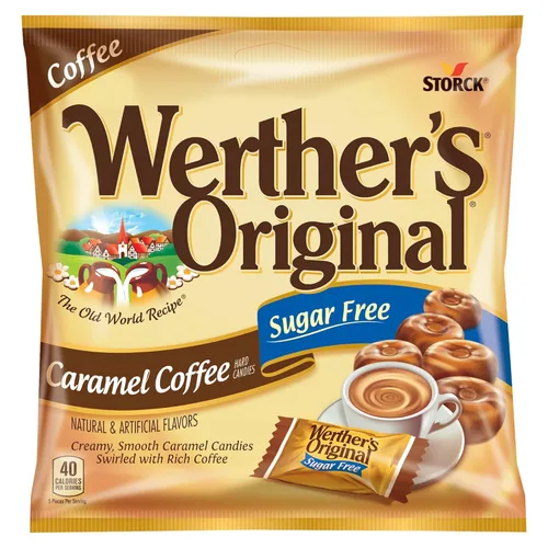 Miniatura 5 de Werthers - Paquete variado de 6 bolsas (1.46 onzas) de dulces duros sin azúcar, dos sabores, café de caramelo y caramelo, 3 bolsas cada una y viene