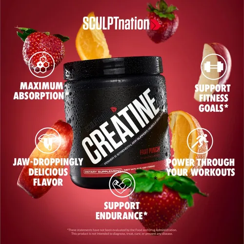 Miniatura 2 de Sculpt Nation by V Shred Creatine - Polvo de monohidrato de creatina premium para apoyar los músculos, la energía y la función cerebral, creatina