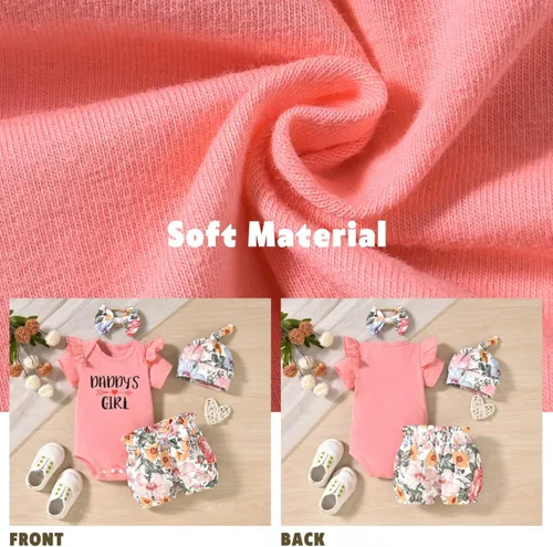 Miniatura 5 de Aalizzwell Conjunto de pantalones cortos para bebé recién nacido para el verano