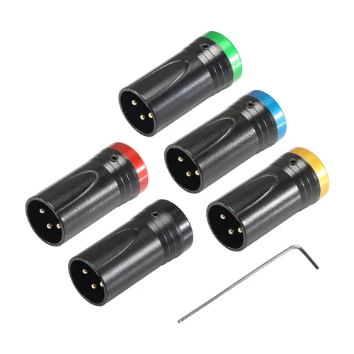 Miniatura 2 de MKFAUDIO - Conectores XLR de perfil bajo poco profundo para bricolaje, 3 pines, 90 grados, L, ángulo recto, ajustable, XLR hembra con llave