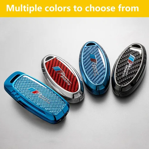 Miniatura 49 de Funda para llavero BMW con llavero, fibra de carbono real, protección de aleación de zinc, compatible con BMW 1 3 4 5 6 7 Series X1 X3 X4 M5 M6 GT3