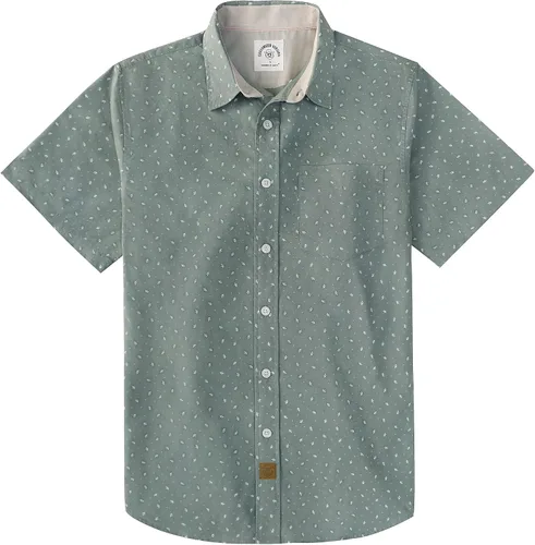 Miniatura 41 de Dubinik® Camisas de manga corta con botones para hombre, 100% algodón, a cuadros, camisas casuales con bolsillo