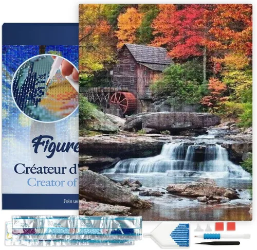 Miniatura 19 de Figured'Art Kit de arte de pintura de diamantes para adultos de 16 x 20 pulgadas con marco, taladro cuadrado completo 5D, el árbol de la mujer