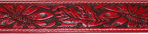 Miniatura 4 de CTM Cinturón de cuero en relieve occidental con hebilla extraíble, Blanco