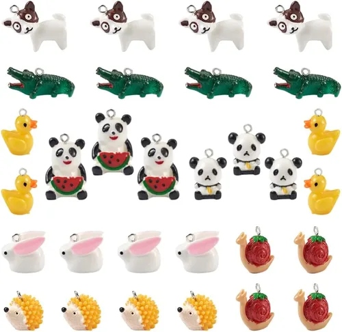 Miniatura 8 de Cheriswelry 10 colgantes de resina de abeja 3D con lazo de hierro, dijes de resina de animales, lindo adorno colgante de 0.79 a 0.78 pulgadas