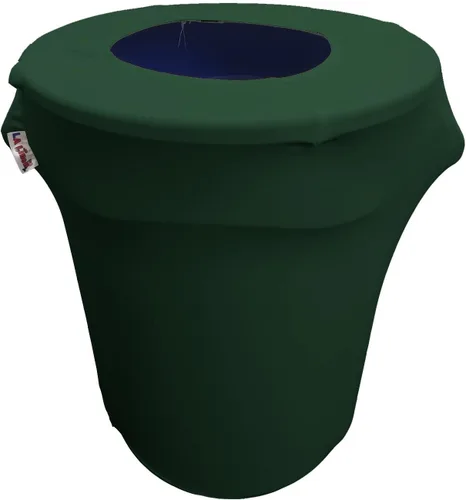 Miniatura 84 de LA Linen Cubierta para cubo de basura ajustable de elastano elástico de 32 galones, cubierta redonda para contenedor de residuos, decoración de Gris