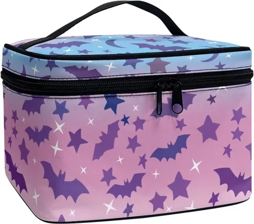 Miniatura 49 de Flashideas Bolsa de maquillaje para cosméticos Almacenamiento vertical Bolsa de maquillaje de viaje de gran capacidad, Caballo Azteca 1