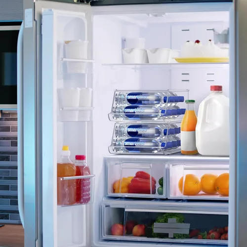 Miniatura 3 de Sorbus Organizador de botellas de agua para refrigerador con tapa, capacidad para 9 botellas, organizador apilable de bebidas para refrigerador