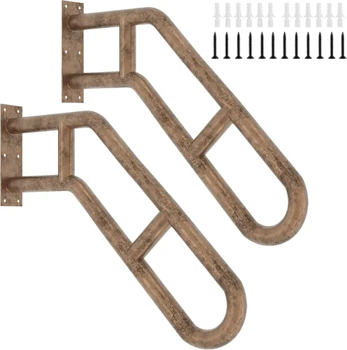 Miniatura 12 de Pasamanos de escalera mejorados para 1-3 escalones, pasamanos doblados de 27 pulgadas para escalones al aire libre, barandilla de escalera montada