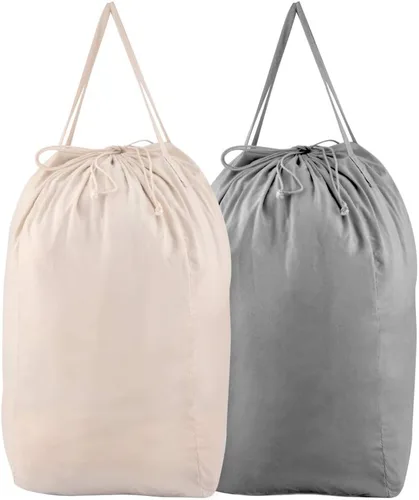 Miniatura 7 de MCleanPin Bolsas de lavandería lavables de 140 litros con asas, almacenamiento de ropa sucia para dormitorio universitario o viajes, forro de Gris