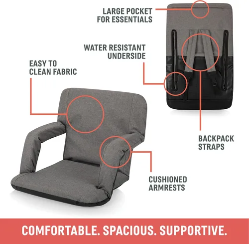 Miniatura 7 de ONIVA de Picnic Time, Ventura - Silla reclinable para estadio, azul marino, 38 x 20 x 4