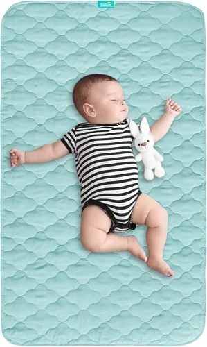 Miniatura 9 de Almohadillas de entrenamiento para ir al baño para niños pequeños, protector de colchón de cuna impermeable para almohadilla de humectación, Blanco