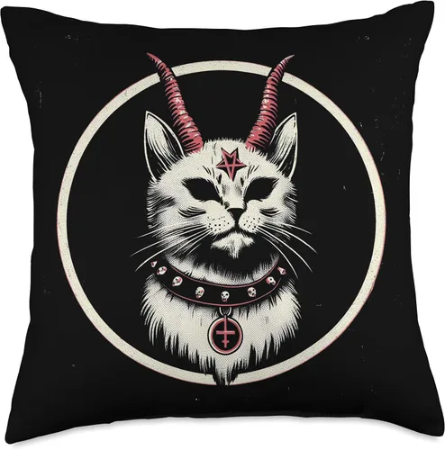 Miniatura 4 de Devil Cat Occult Satanic Baphomet Throw Pillow
