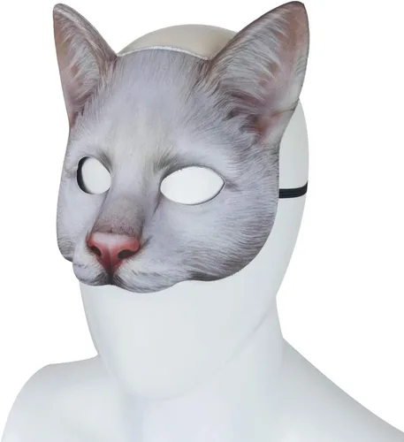 Miniatura 5 de 1 máscara de gato realista de Halloween, máscara de gato para Halloween, Navidad, Pascua, accesorio de fiesta de disfraces