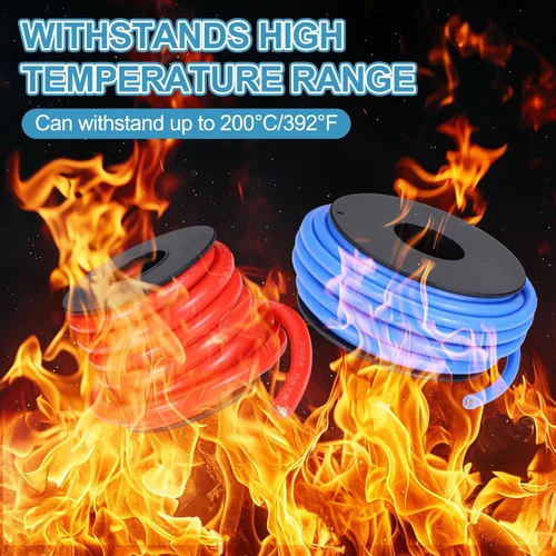 Miniatura 4 de MECCANIXITY Cable de alambre de silicona flexible de 6AWG 3m/10ft, alambre eléctrico trenzado de cobre estañado de 6 calibre 200 Celsius/392