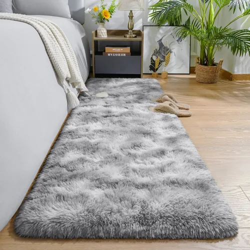 Miniatura 33 de AROGAN Alfombras de área suaves de arco iris para habitación de niñas de 6x9 pies, alfombras esponjosas de dormitorio para niñas, alfombra
