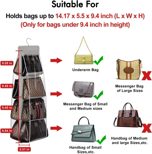 Miniatura 3 de Lirex Organizador de Bolsos Colgante de 8 Bolsillos para Closet - Sistema de Almacenamiento de Tela Oxford con Protección de Doble Capa