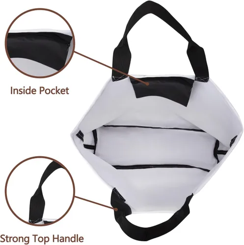 Miniatura 5 de Dacawin Bolsas de lona para mujer, reutilizables, para compras, viajes, comestibles, bolsa de hombro grande