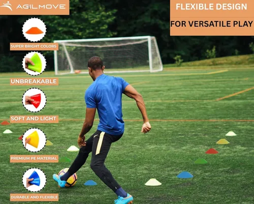 Miniatura 4 de Conos de fútbol flexibles (juego de 60/50/40/25) con bolsa de malla y correa, conos deportivos para fútbol, baloncesto, equipo de entrenamiento
