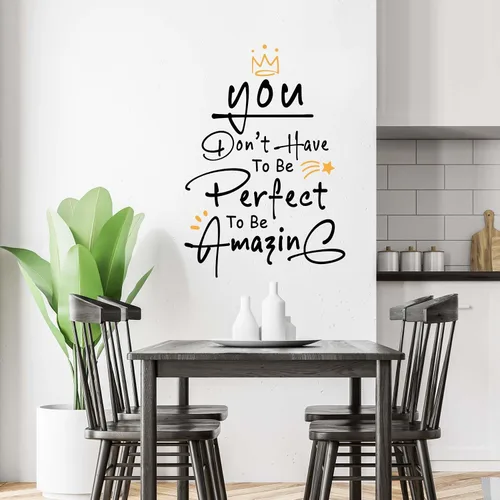 Miniatura 7 de CEYAZYE Calcomanías motivacionales – No tienes que ser perfecto para ser increíble, calcomanías de pared para despegar y pegar, citas inspiradoras