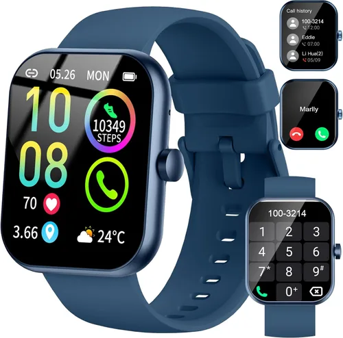 Miniatura 11 de Reloj inteligente (respuesta/haz llamadas), reloj inteligente HD de 1.91 pulgadas para hombres y mujeres, monitor de ritmo cardíaco/sueño/podómetro