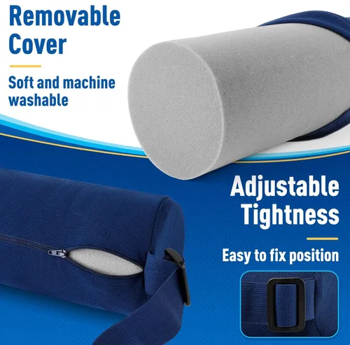 Miniatura 4 de CushZone Cojín de Asiento, Almohada de Soporte de Rollo Lumbar para Silla de Oficina, Automóvil, Silla de Juegos, Cojín de Respaldo de Espuma Azul