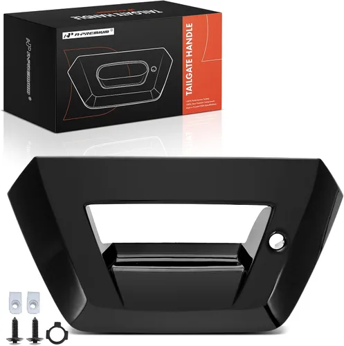 A-Premium Bisel de manija de puerta trasera con orificio de cerradura compatible con Cadillac Escalade EXT 2002 2003 2004 2005 2006, negro liso,