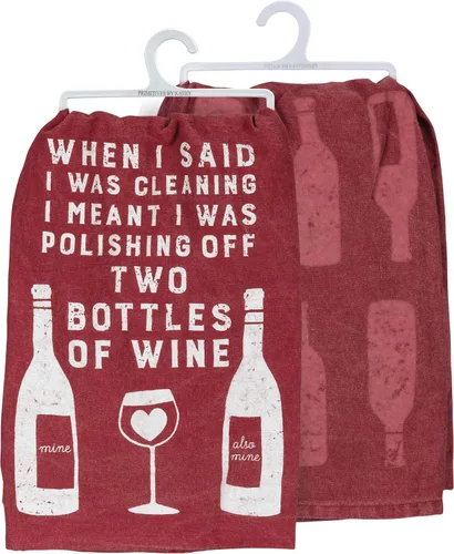 Miniatura 5 de Primitives by Kathy 36921 LOL Made You Smile - Toalla de cocina, cuadrado de 28 pulgadas, Bebe vino y mascota a mi perro Bebe vino y acaricia a mi