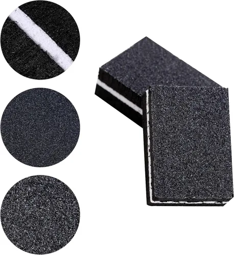 Miniatura 5 de 100 unidades de mini amortiguadores para uñas de grano 180/100 para uñas acrílicas para el cuidado de las uñas (negro)