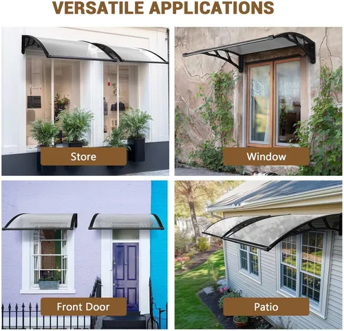 Miniatura 3 de Yescom Toldo para Puerta y Ventana de 40"x40" de Una Pieza Completa de Policarbonato Anti-UV30+ Cubierta para Puerta Delantera Exterior Protección