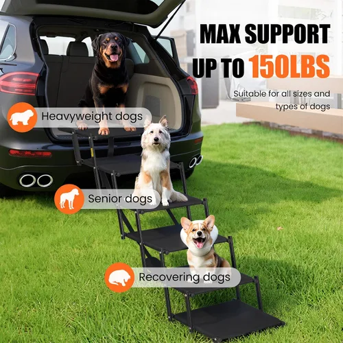 Miniatura 2 de Escaleras para perros grandes, escaleras plegables resistentes para perros, para automóvil, camión, superficie antideslizante, rampa para mascotas
