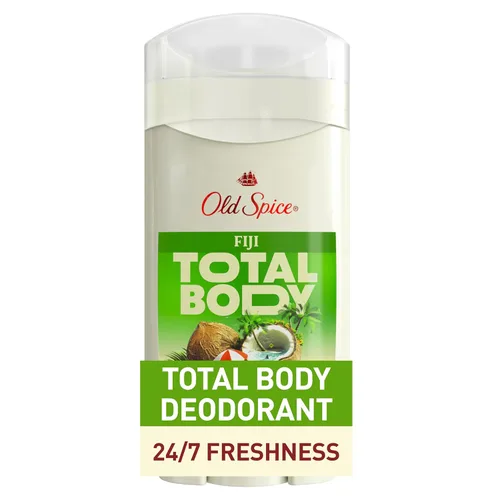 Old Spice - Barra de desodorante para todo el cuerpo para hombres, sin aluminio, aroma a Fiji, protección contra el olor 24/7, frescura duradera