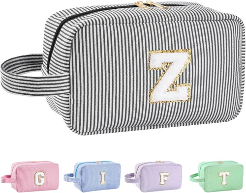 Miniatura 147 de Regalos personalizados para mujeres, bolsa de maquillaje con inicial, bolsa de maquillaje de viaje, bolsa de cosméticos, bolsa de artículos