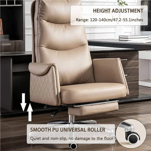 Miniatura 6 de White Executive Office Chair with Lumbar Support,Ergonomic Recliner Computer Desk Chair with Adjustable Backrest,Swivel Heavy Duty Gaming Chair for