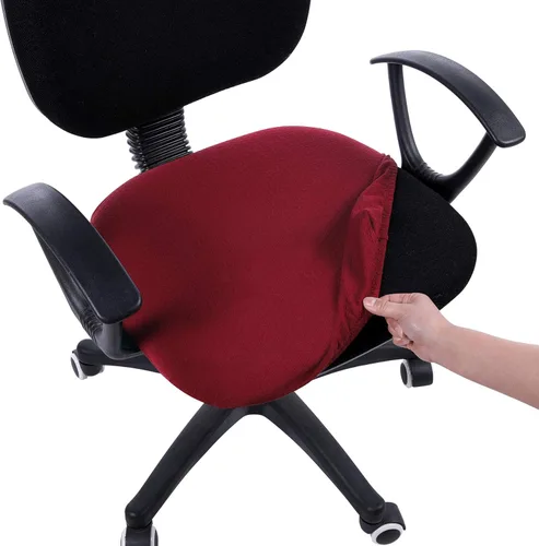 Miniatura 16 de Smiry - Fundas de asiento elásticas para silla de oficina con diseño jacquard, desmontables, lavables, antipolvo, protectores para cojines de silla