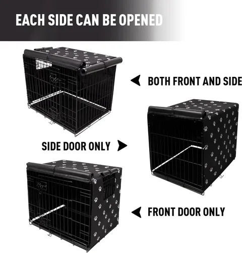 Miniatura 4 de Pet Prime Funda para jaula de perro de 42 pulgadas para jaula de alambre 600D tela Oxford para interiores y exteriores, duradera, impermeable
