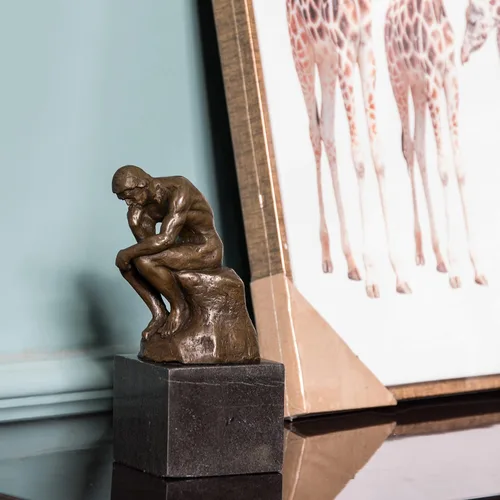 Miniatura 8 de Rodin The Thinker Statue TPE-185 - Estatuas de bronce para decoración del hogar, 5 piezas