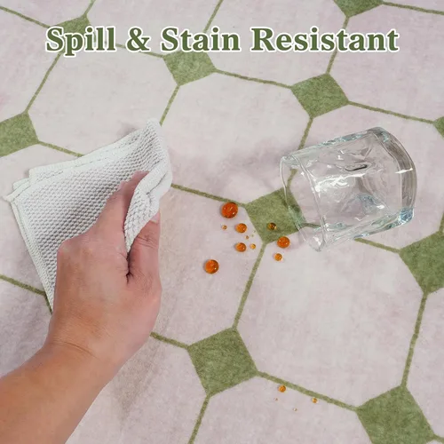 Miniatura 6 de Anidaroel Alfombra Pasillo Larga 3x12 pies, Alfombras Antideslizantes Lavables para Cocina, Suave Ultra Delgada Interior Boho Alfombra Pasillo