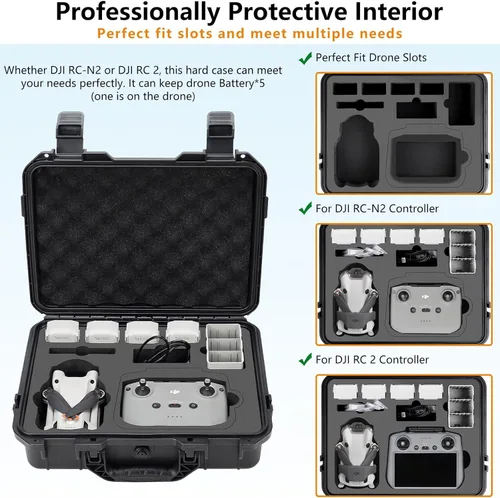 Miniatura 4 de Funda rígida para DJI Mini 4 Pro, funda de transporte impermeable con correa para todos los accesorios DJI Mini 4 Pro Fly More Combo Drone Funda
