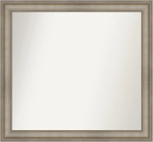 Miniatura 327 de Amanti Art Espejo de baño plateado para sobre el fregadero, 26 x 26 pulgadas, espejo cuadrado de plata antigua, marco de madera tradicional mediano