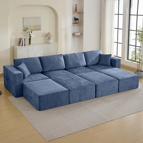 Miniatura 20 de Sofá modular Cloud de 3 plazas sin hueso de 115 pulgadas para habitación familiar, sofá sin espinas comprimida de espuma viscoelástica con asiento