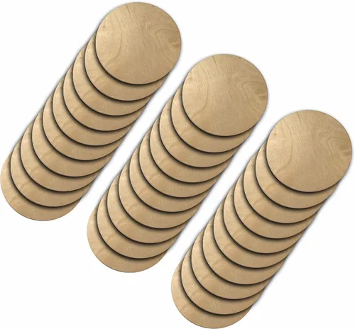 Miniatura 4 de Resistente y grueso, fabricado en los Estados Unidos, piezas cuadradas de madera en blanco sin terminar, posavasos, salvamanteles, pirografía