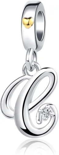 Dije de nombre con letra inicial de la A a la Z para pulseras, collar para mujer, joyería de regalo para el alfabeto inglés, familia, colgante de