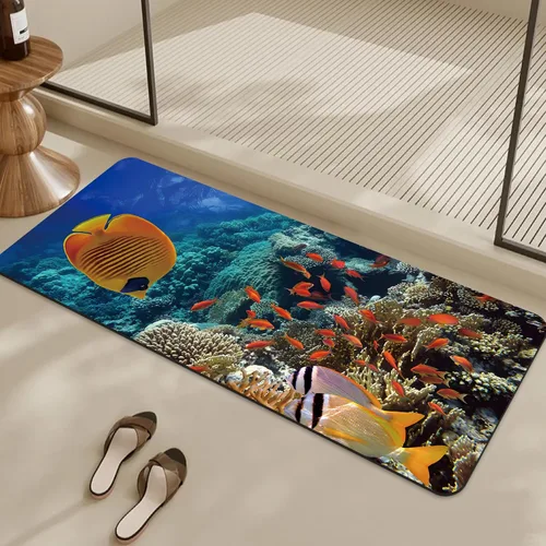 Miniatura 17 de Tapetes de baño antideslizantes de secado rápido, tapete de baño de goma, súper absorbente, tapete de baño lavable, tapete de baño para suelo