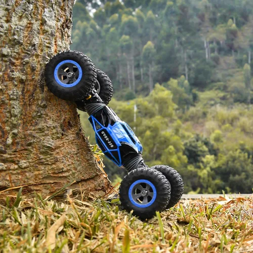 Miniatura 9 de BEZGAR TD141 Coche de Control Remoto - Escala 1:14 4WD Todo Terreno RC Grandes Coches para Niños, 2.4GHz Coches de Acrobacias Transformables, Azul