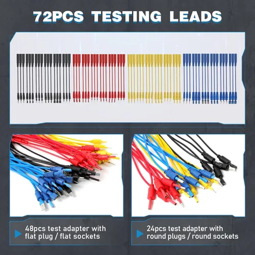 Miniatura 4 de Kit de cables de prueba de circuito automotriz de 110 piezas, kit de cables de multímetro, herramientas de diagnóstico automático multifunción